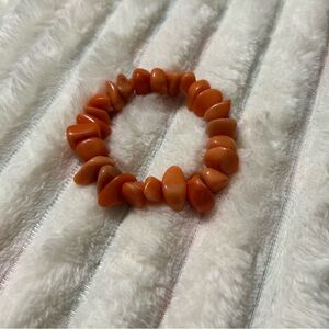 Natural Orange Coral Stretch Bracelet NWOT